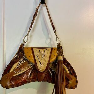 Bracher Emden London Designer Leather Handcrafted Handbag, Courtney Cox